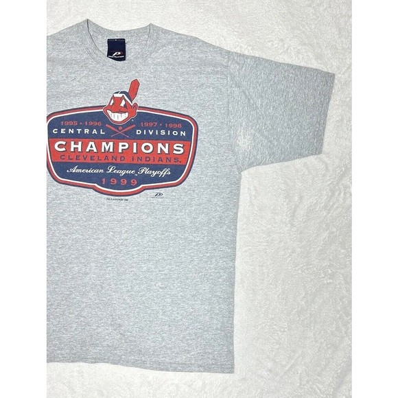 Vintage Cleveland Indians 1999 Pro Player Gray Shirt MLB Size Large Chief Wahoo - Picture 3 of 8